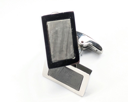 Photo of meteorite cufflinks